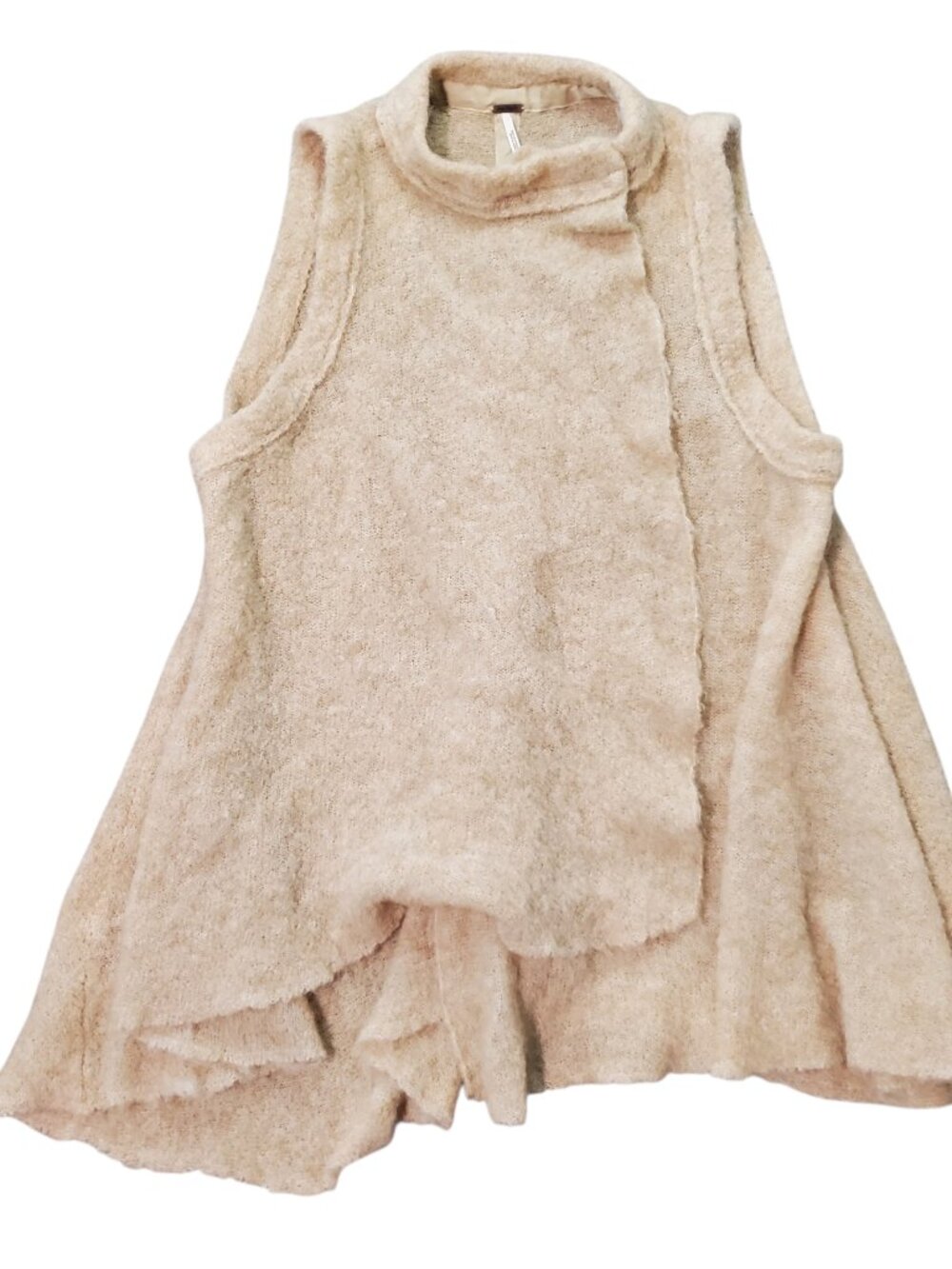 Free People Stand & Deliver Oversized Cream Wool Alpaca Snap Shawl - Small - Picture 3 of 9